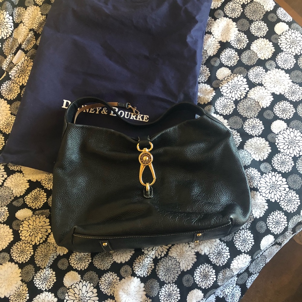Dooney & Bourke Leather Hobo with Logo Lock